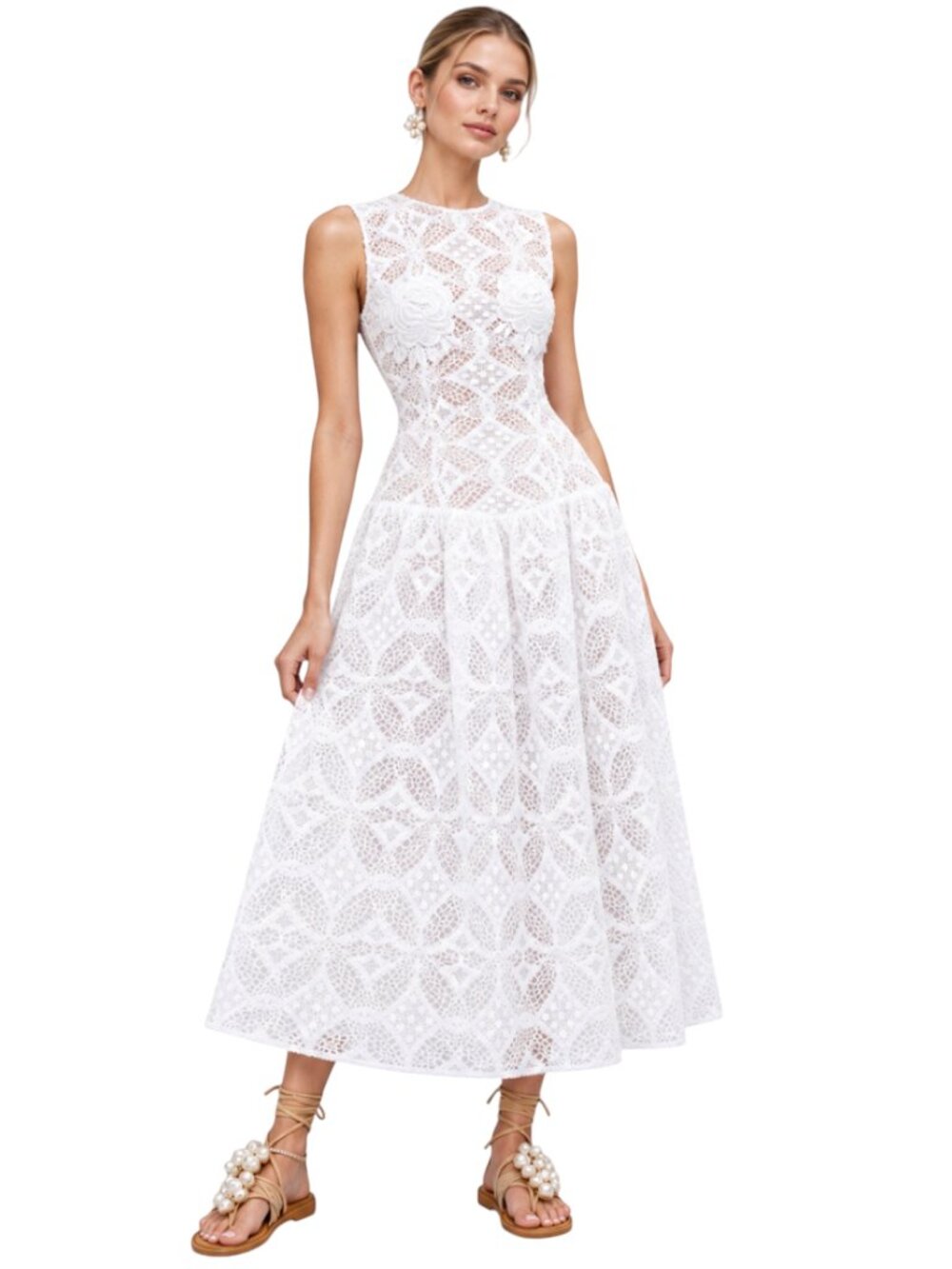 SILVIA TCHERASSI COTTON LACE DRESS SIZE XS NEW $2800